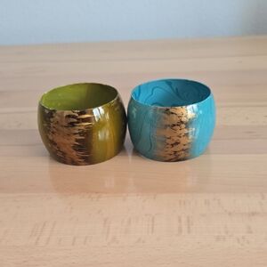 Elegant Gold and Blue Cuff Bracelets